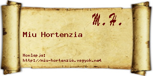 Miu Hortenzia névjegykártya